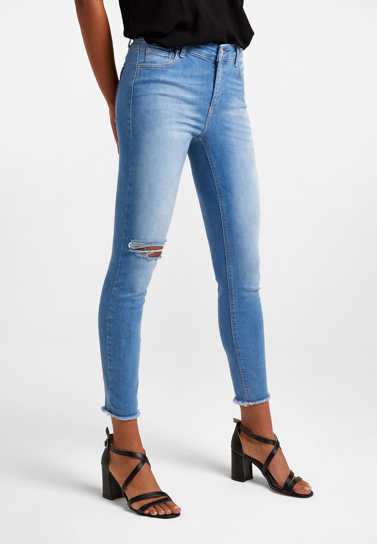 schelp vrijgesteld praktijk Blue Mid Rise Skinny Jeans Online Shopping | OXXOSHOP