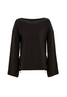 Women Black Pullover with Knot Details