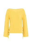 Women Yellow Pullover with Knot Details