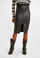 Women Black Faux Leather Pencil Skirt