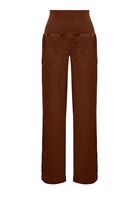Women Brown Low Rise Straight Wide Leg Pant