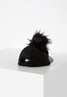 Bayan Siyah Ponpon Detaylı Şapka
