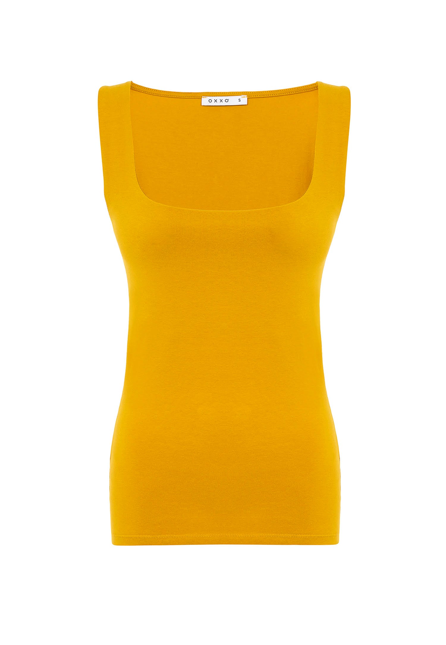 Yellow Square Neck Tank Top Online Shopping | OXXOSHOP