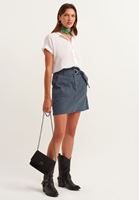Women Grey Belt Detailed Mini Skirt