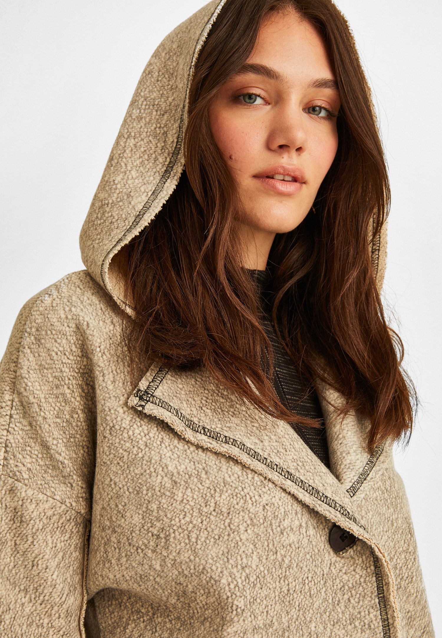 Women Grey Hooded Jacket