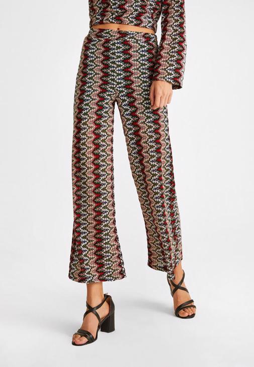 Mixed Wide-Leg Trousers 