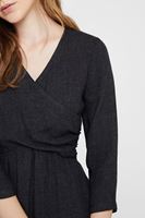 Women Anthracite Grey 3/4 Sleeve Long Dress