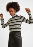 Women Mixed Roll-Neck Pullover