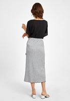 Women Grey Pleated Midi Skirt