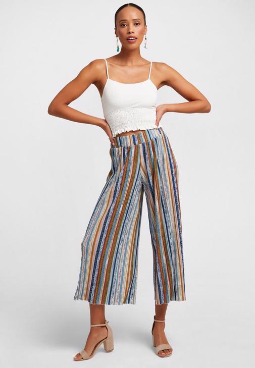 Buy Zivame Culottes Pants- Blue N Off White at Rs.1425 online | Apparel  online