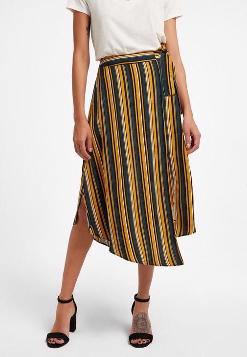 Jacquard Midi Skirt with Knot