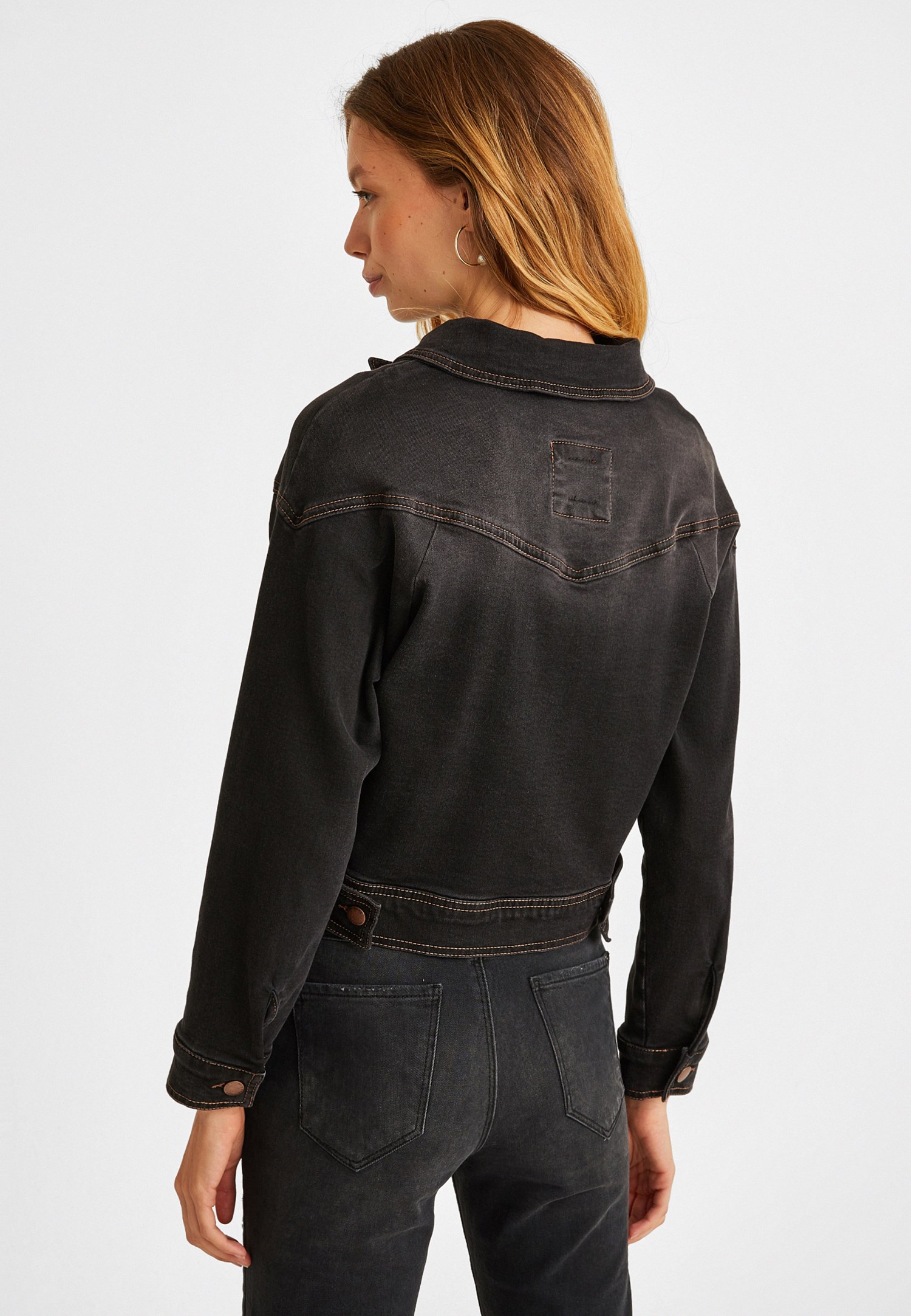 Women Black Oversize Denim Jacket