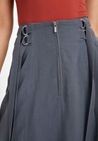 Women Grey Zipper Detailed Skirt