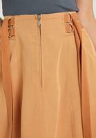 Women Beige Zipper Detailed Skirt