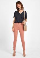 Women Pink High Rise Skinny Trousers