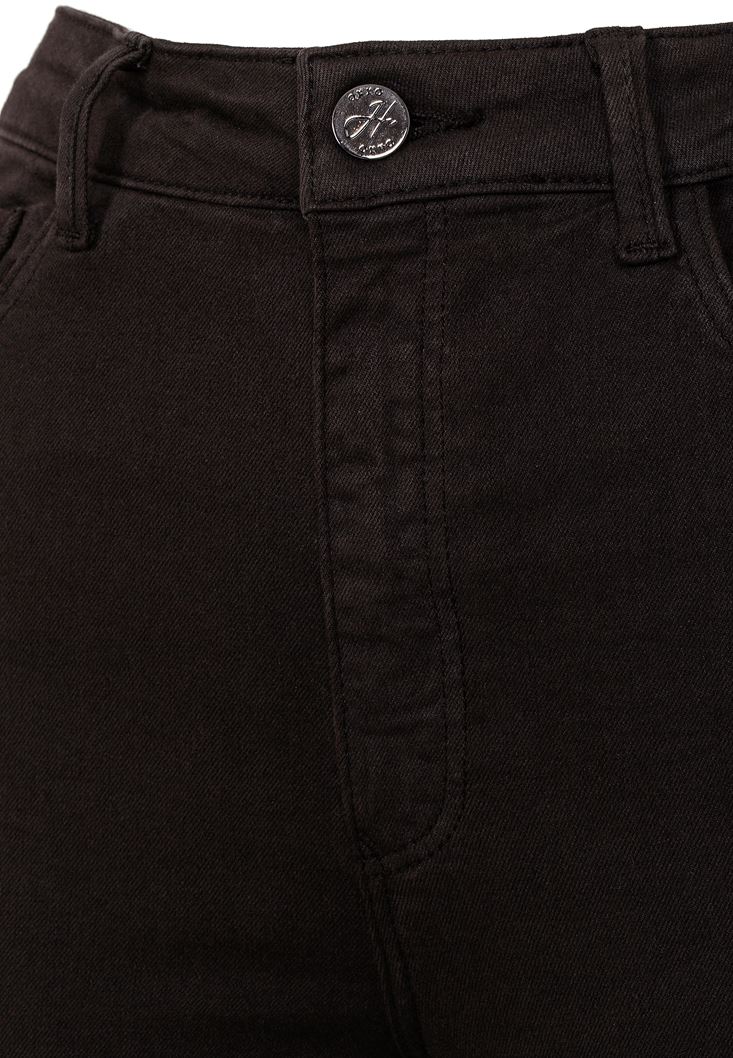 Bayan Siyah Yüksek Bel Pantolon ( TENCEL™ )