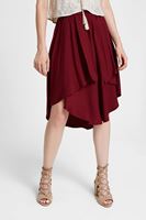 Women Bordeaux Asymmetric Skirt