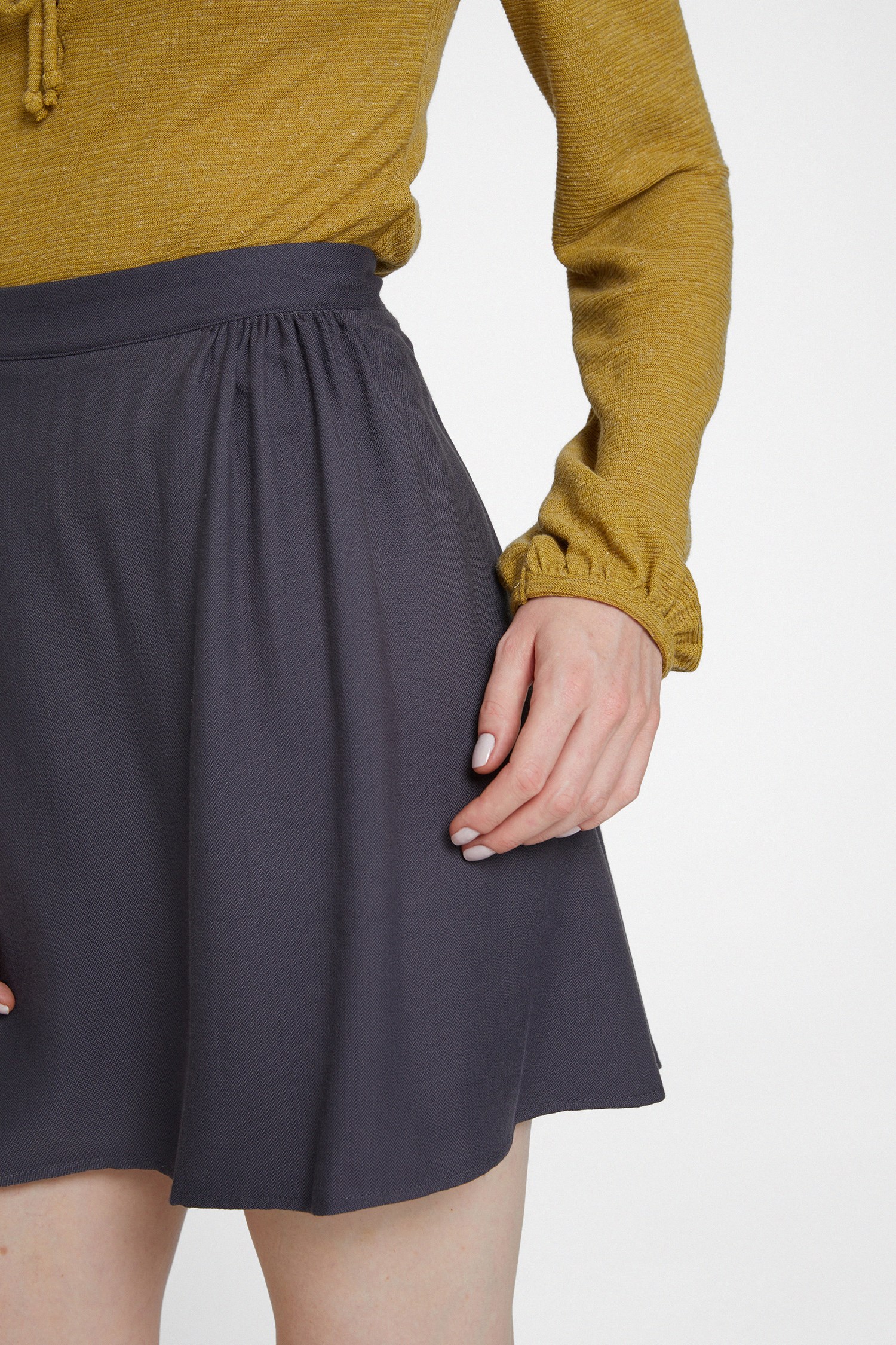 Women Grey A-Line Mini Skirt