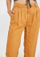 Bayan Turuncu Paça Detaylı Yüksek Bel Pantolon ( TENCEL™ )