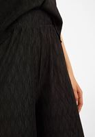 Bayan Siyah Orta Bel Bol Paça Midi Pantolon
