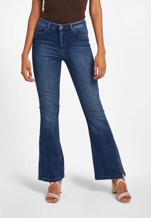 Blue Mid-Rise Flared Jeans Online Shopping