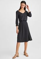 Bayan Siyah Sırt Detaylı Soft-Touch Elbise