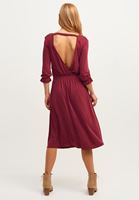 Women Bordeaux Soft Touch Dress with Back Details