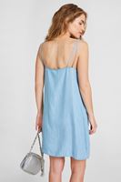 Bayan Mavi İnce Askılı Denim Elbise ( TENCEL™ )