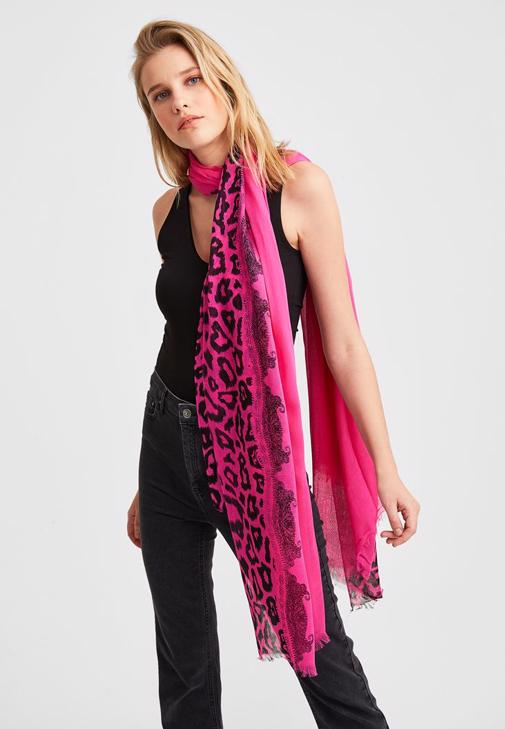 Pink Patterned Scarf 