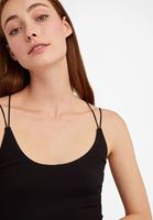 Women Black Seamless Top with Back Detail