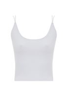 Women White Seamless Top with Back Detail