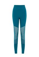 Women Blue Knee-Detailed High Waist Leggings