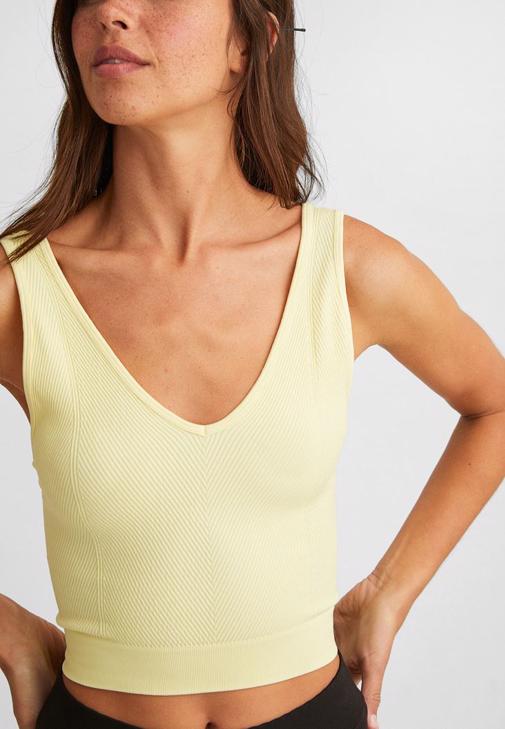 Yellow Seamless Crop Top Online Shopping