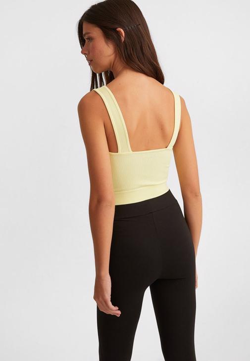 Yellow Seamless Crop Top Online Shopping