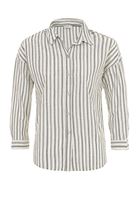 Women Mixed Striped Cotton Shirt