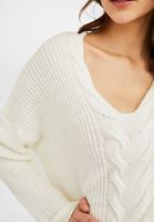 Women Cream Knitted Pullover