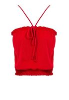 Women Red Top with Drawstrings