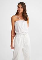 Women White Top with Drawstrings