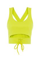 Women Green Tank Top with Lace-up