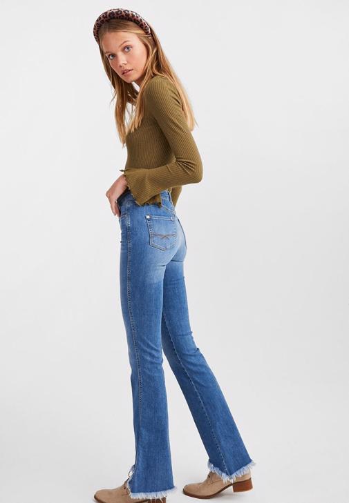 Blue High Rise Flared Jeans Online Shopping