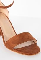 Bayan Kahverengi Tek Bantlı Topuklu Ayakkabı