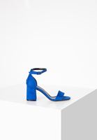 Bayan Mavi Tek Bantlı Topuklu Ayakkabı