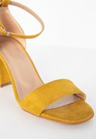 Bayan Sarı Tek Bantlı Topuklu Ayakkabı