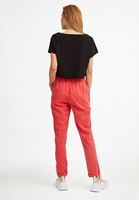 Bayan Kırmızı Beli Lastikli Havuç Kesim Pantolon ( TENCEL™ )
