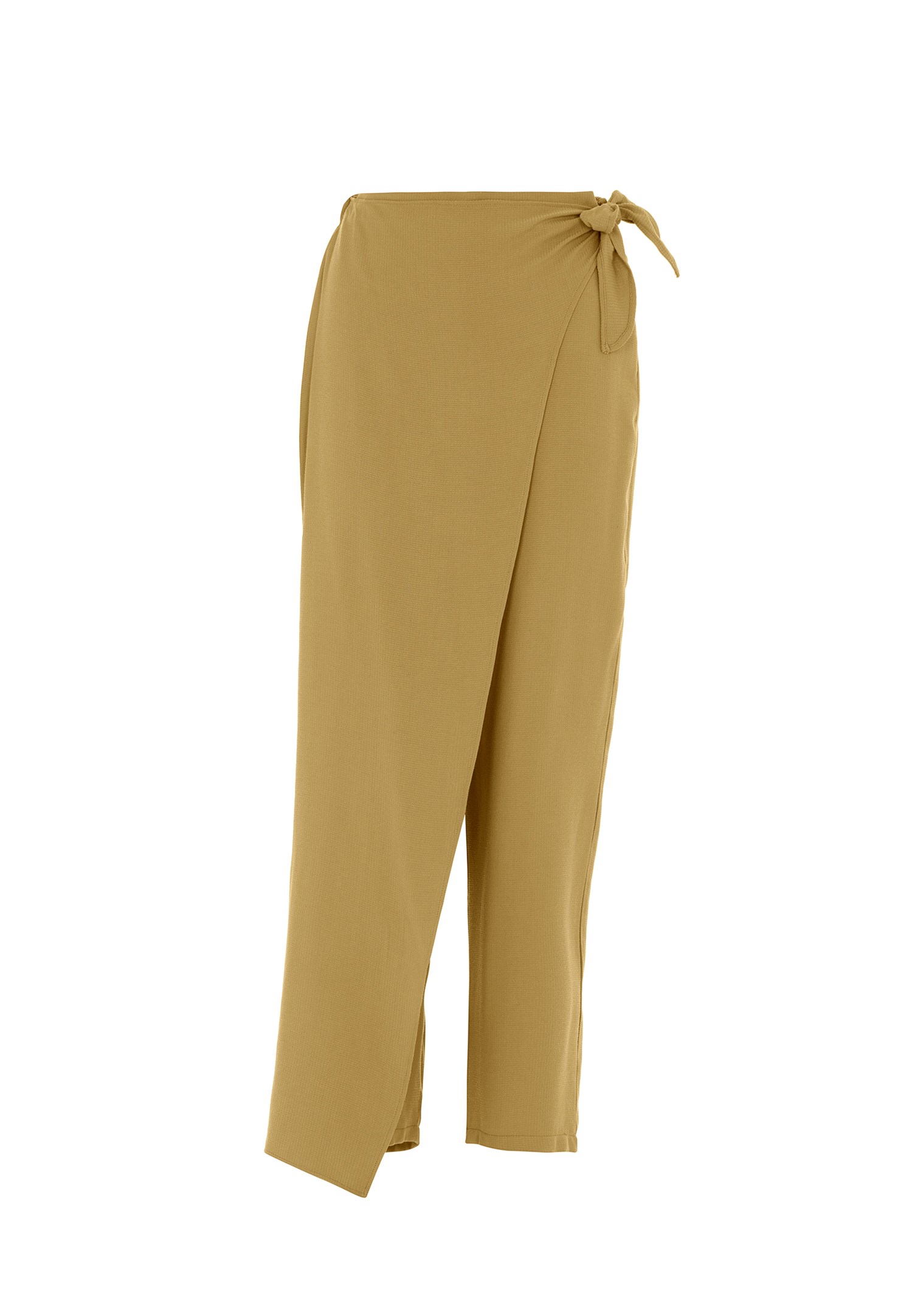 Women Green Wide Trousers with Bow