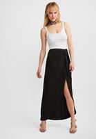 Women Black Maxi Skirt with Bow