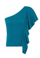 Women Blue Blouse with Ruffle Details