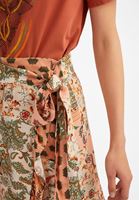 Women Mixed Frilled Midi Skirt