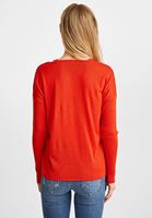 Women Red V-Neck Cut Out Detailed Pullover