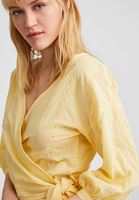 Women Yellow Crossover Blouse